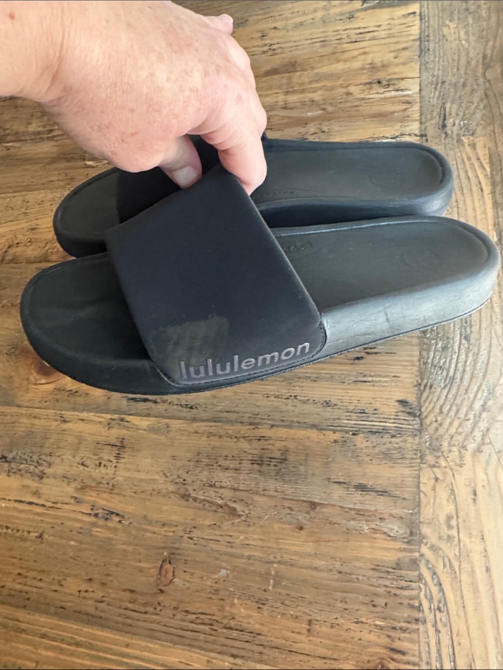 lululemon athletica Black Slide Sandals with Logo Strap - Picture 6 of 7
